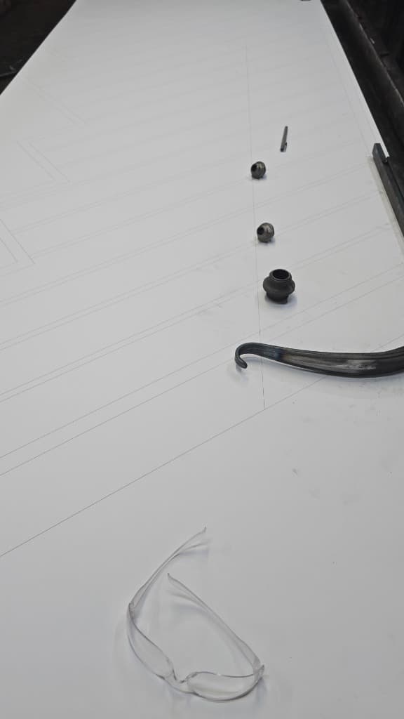Step 1: Unroll CAD template on fabrication table